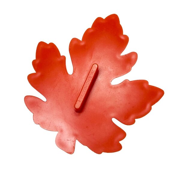 Bright Orange Vintage Maple Leaf Imprint Cookie Cutter - Picture 2 of 4
